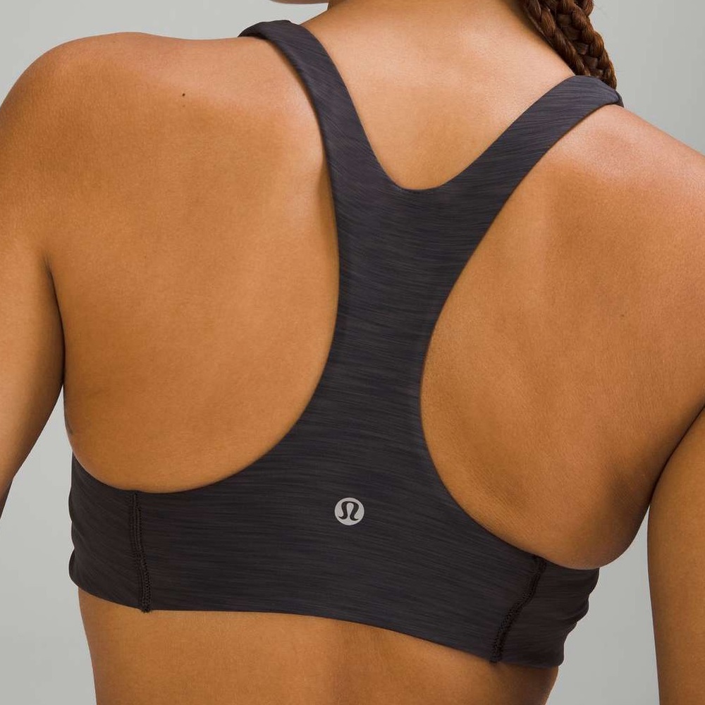 LULULEMON Wunder Train Medium Support Sports Bra in Heathered Graphite Grey Sz14
